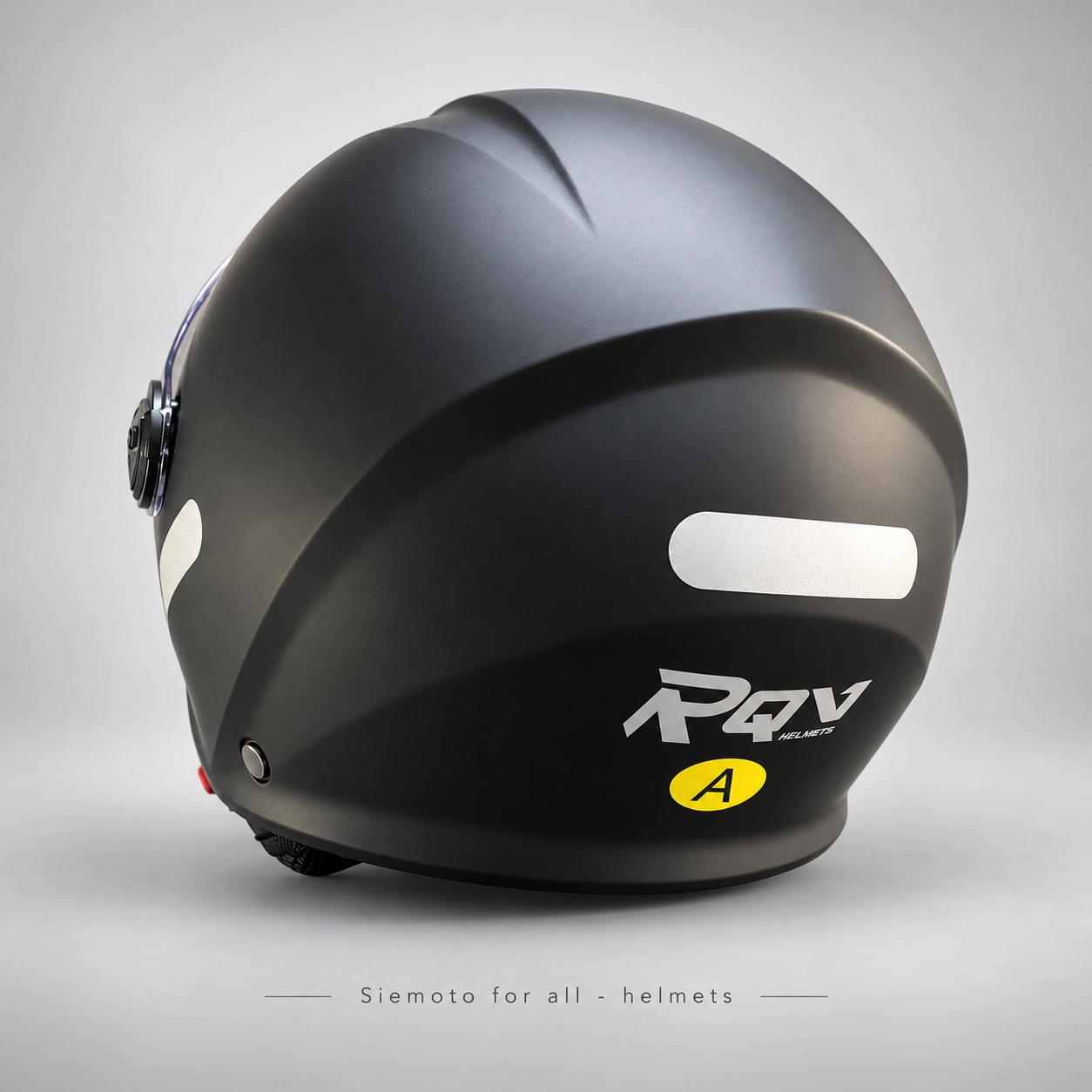 Moto kaciga Jet / Open-Face RQV WT-506 Matte Black – pogled straga | SIEMOTO Crna Gora