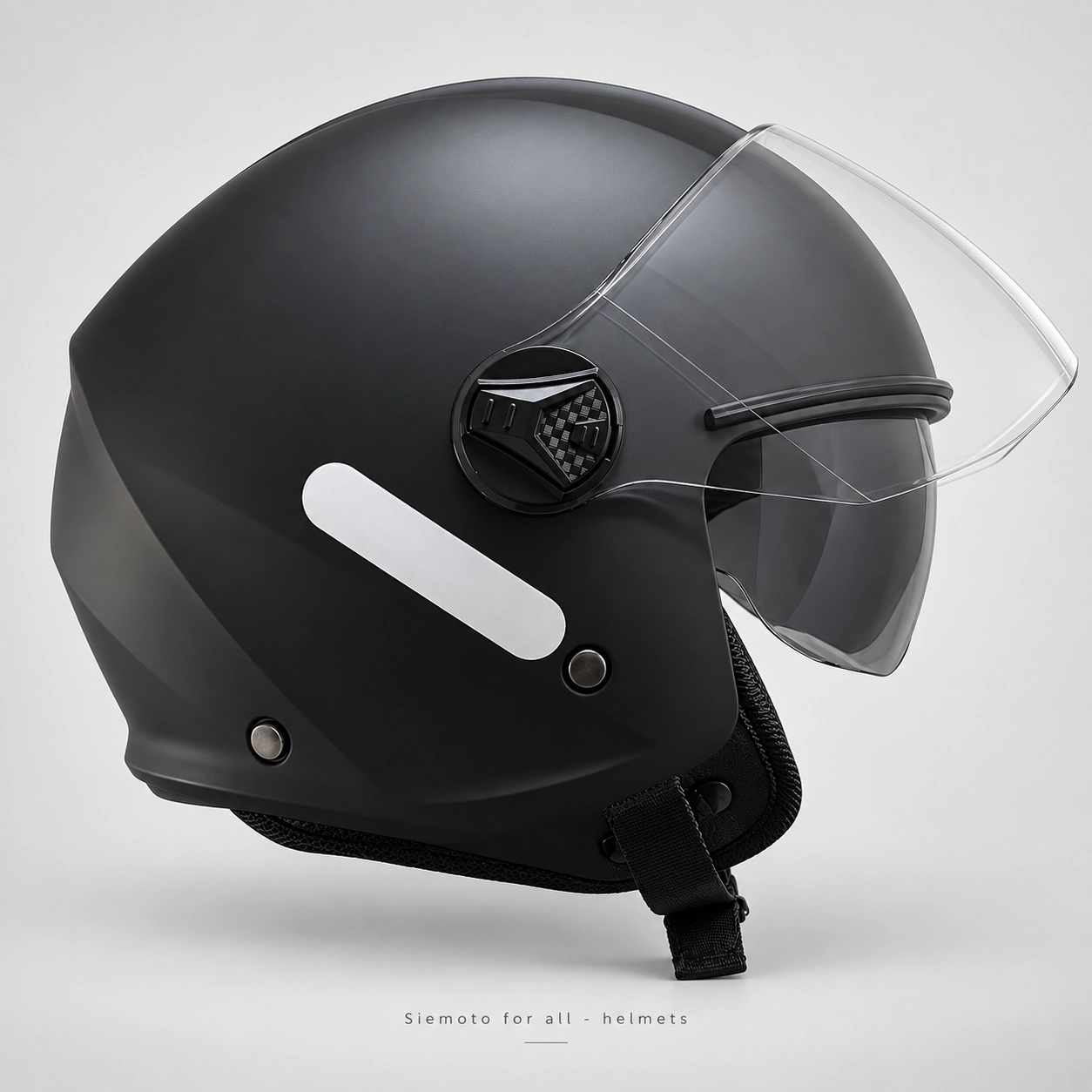 Moto kaciga Jet / Open-Face RQV WT-506 Matte Black – desni profil | SIEMOTO Crna Gora