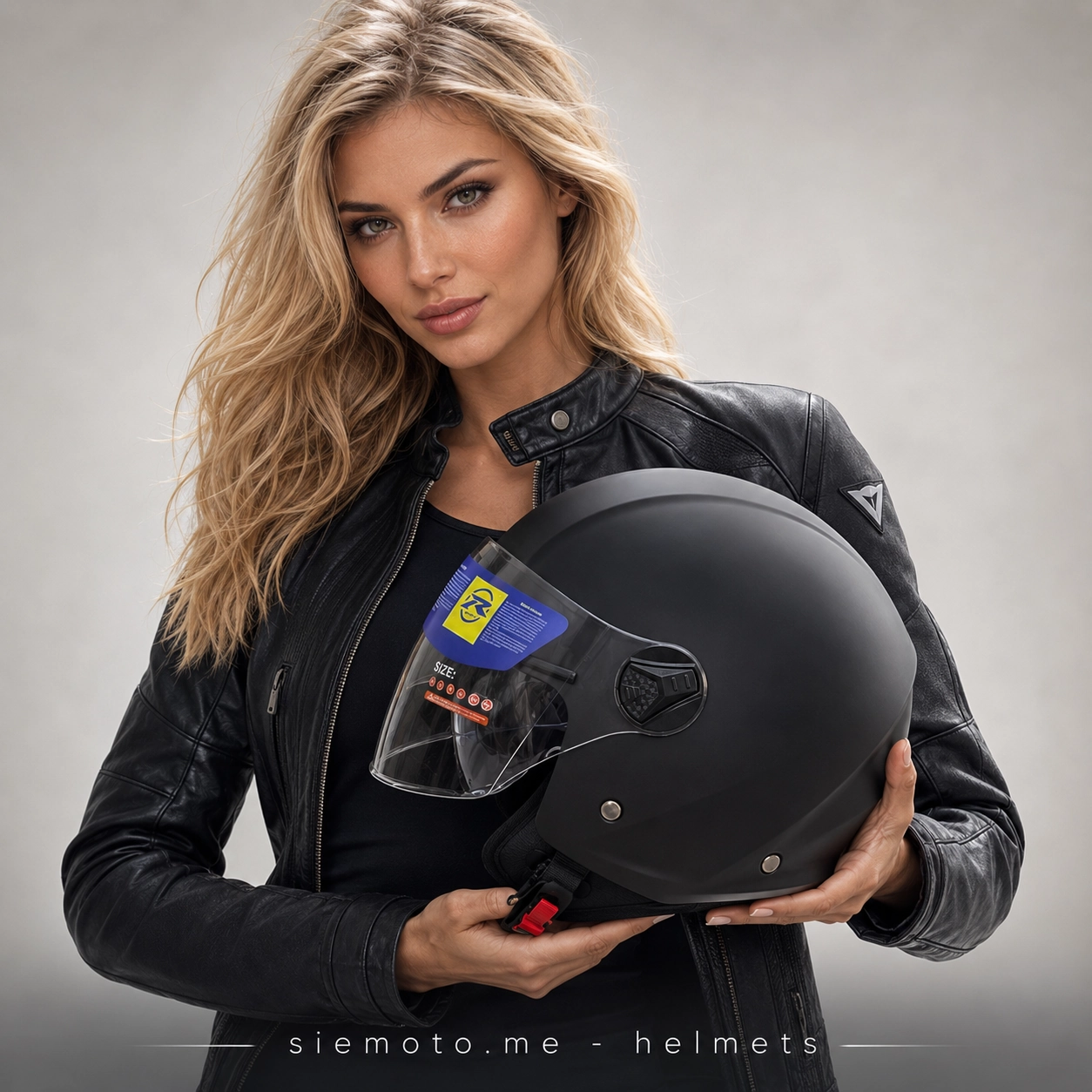 Kacige za motor u Crnoj Gori – ženski model sa Matte Black open-face kacigom