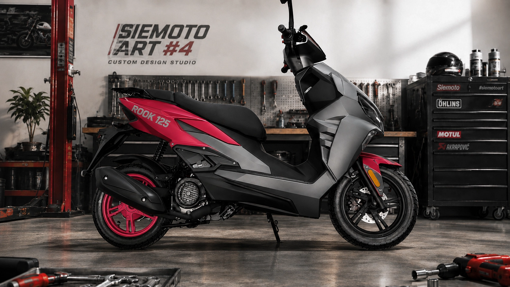 SIEMOTO Custom ZNEN R9 125 III skuter u sivo-roze izvedbi