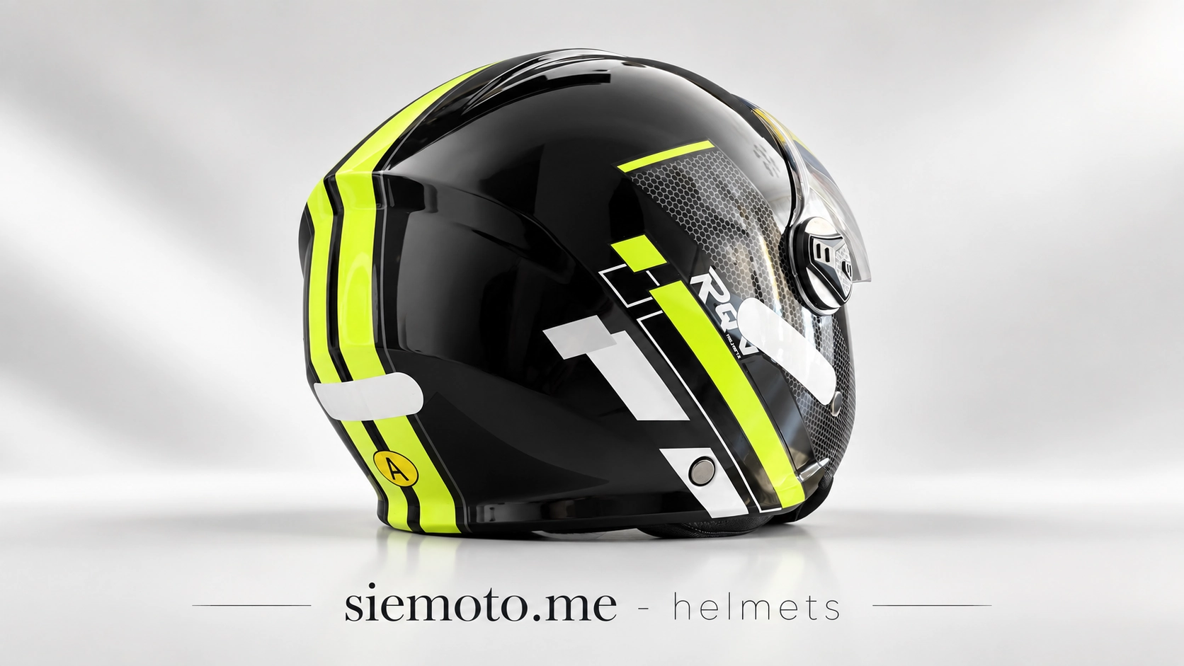 RQV WT-506 Jet / Open-Face moto kaciga crna sa neon žutim detaljima u Crnoj Gori
