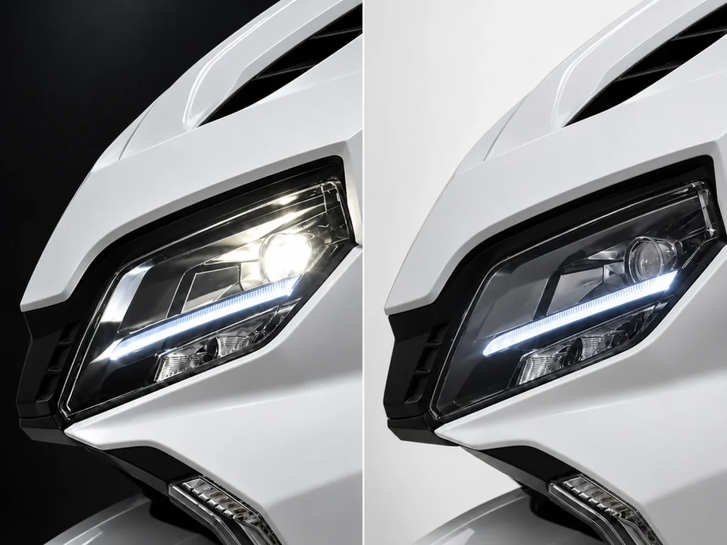 ZNEN R9 125 III LED headlight and daytime running lights (DRL).